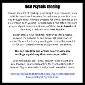 Psychic Medium and Clairvoyant readings, ask 1 question and gain intuitive insight answers and predictions to your situation by a real Psychic and Empath