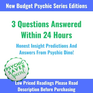 Lettura speciale di 3 domande di Psychic Saver con risposta entro 24 ore, prezzo ridotto, risposta dettagliata, lettura psichica economica di Dino