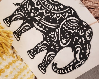 Watercolor Bohemian Elephant