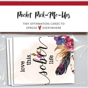 Cartões de incentivo Pocket-Pick-Me-Ups, presente de sobriedade, presente sóbrio, aniversário sóbrio, AA, cartão sóbrio, notas de amor, cartões minúsculos