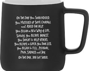 Sobriety Anniversary Mug Gift with Greeting Card