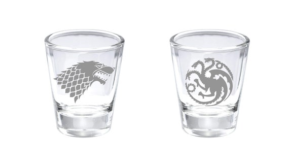 Game Of Thrones Got Inspired Stark Targaryen Etched Shot Glass Etsy