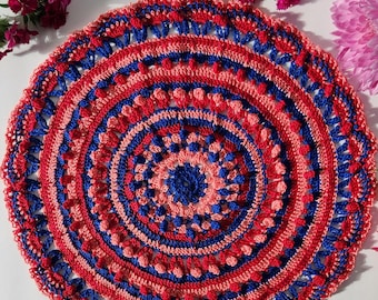 Blazing Beauty: Handmade Crochet Mandala Doily