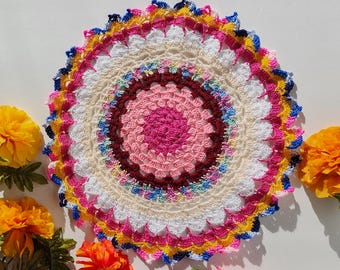 Blossom Elegance: Handmade Crochet Mandala Doily