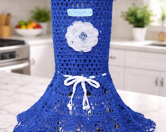 Blue Crochet Blender Cover – Elegant Handmade Kitchen Decor with Lace Detail