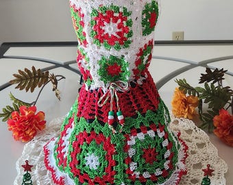 Handmade Christmas-Themed Crochet Blender Cover