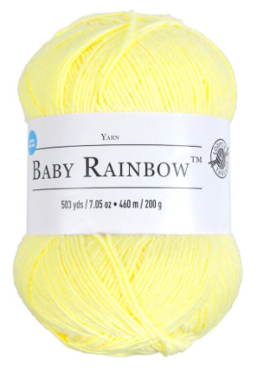 LIGHT YELLOW Baby Rainbow™ Yarn by Loops & Threads 10 yards Etsy