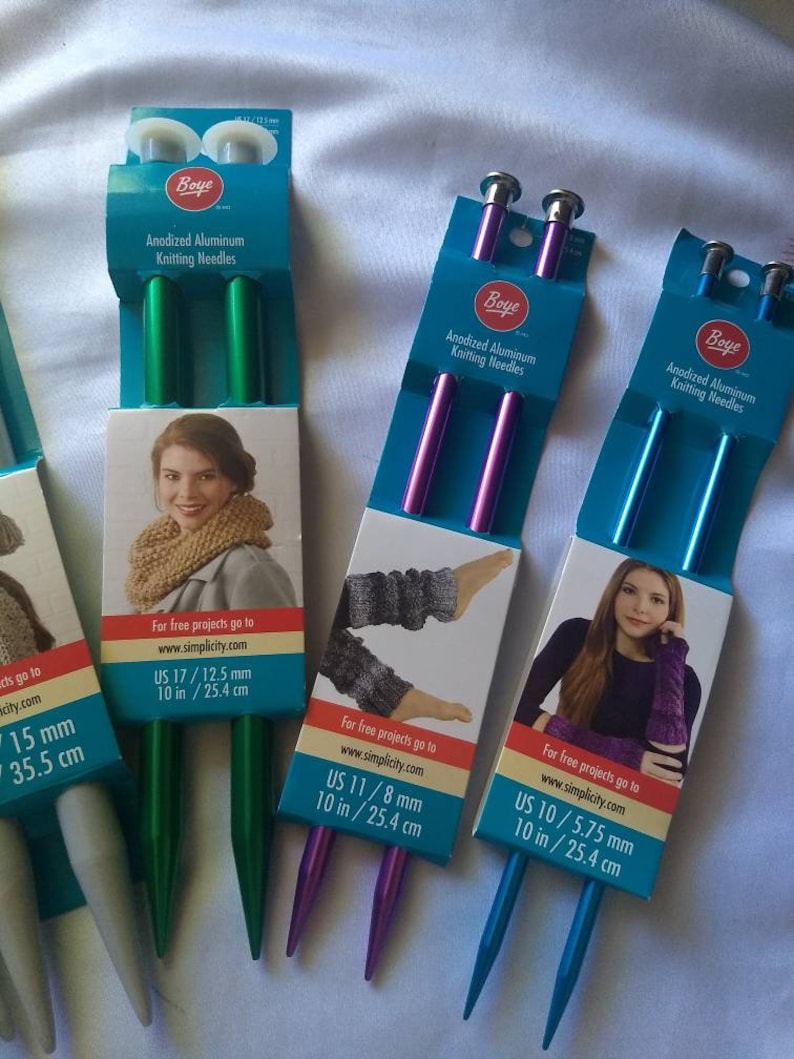 size US 35 Plastic Knitting Needles us 10 size US 19 Size us 11 size us 17 Anodized Aluminum Knitting Needles BOYE Knitting needles