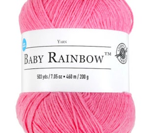 BRIGHT PINK, Baby Rainbow™ Yarn by Loops & Threads