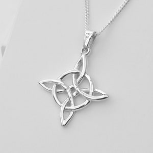 Collar de Nudo de Bruja, Amuleto Hecho a Mano, Nudo de Brujas para Regalo, para Mujer, Collar de Plata de Ley 925, Hecho en Perú