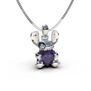 Stich Halskette | 925er Silber Handmade in Peru | Niedlicher Cartoon Anhänger | Disney Charakter Schmuck
