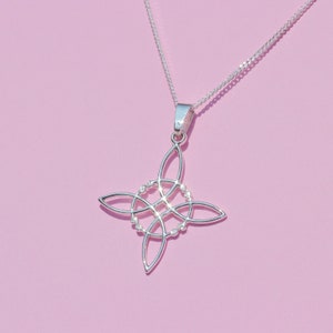 Witch&#39;s Knot Necklace for Women, Handmade Witch&#39;s Knot Amulet, wicca jewelry, 925 Sterling Silver Necklace, Made in Peru