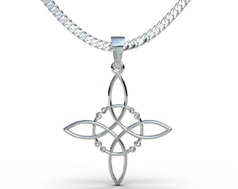 Handmade Sterling Silver Witch's Knot Necklace Amulet