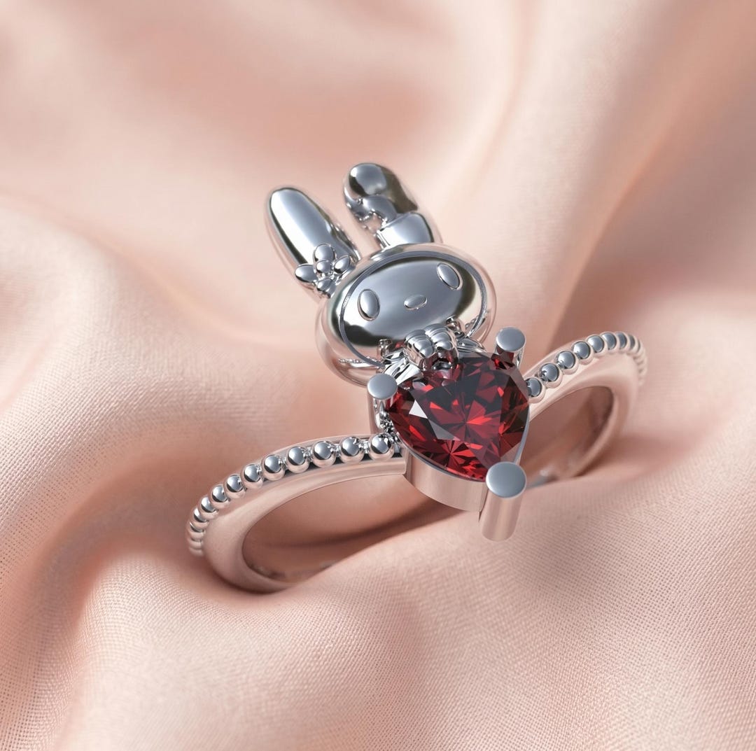 Handmade My Melody Ring, Sanrio Jewelry, 925 Sterling Silver - Etsy