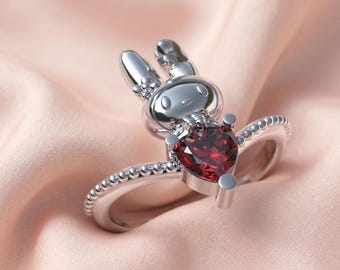 Handmade My Melody Ring, Sanrio Jewelry, 925 Sterling Silver - Etsy