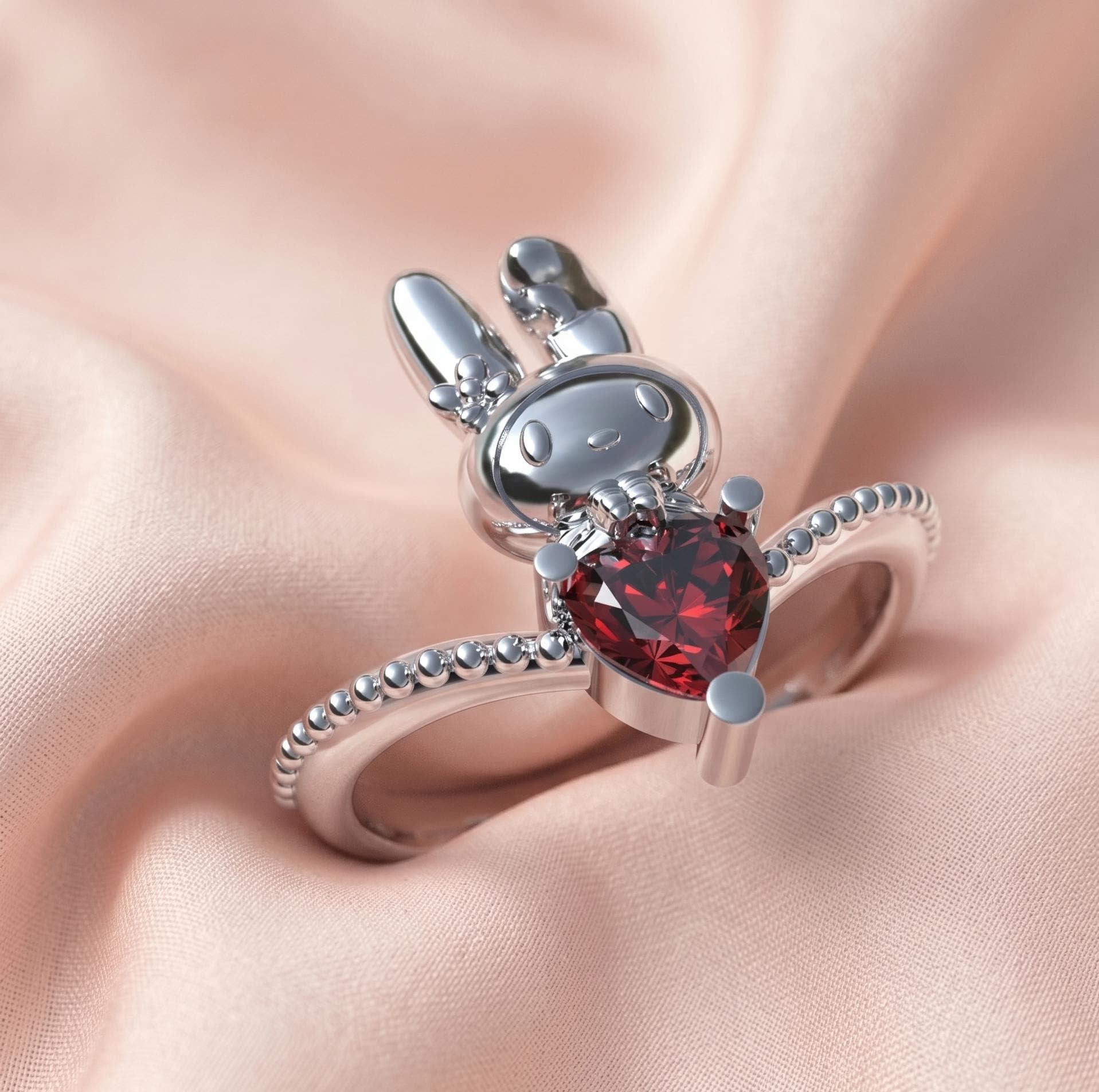 Handmade My Melody Ring, Sanrio Jewelry, 925 Sterling Silver - Etsy