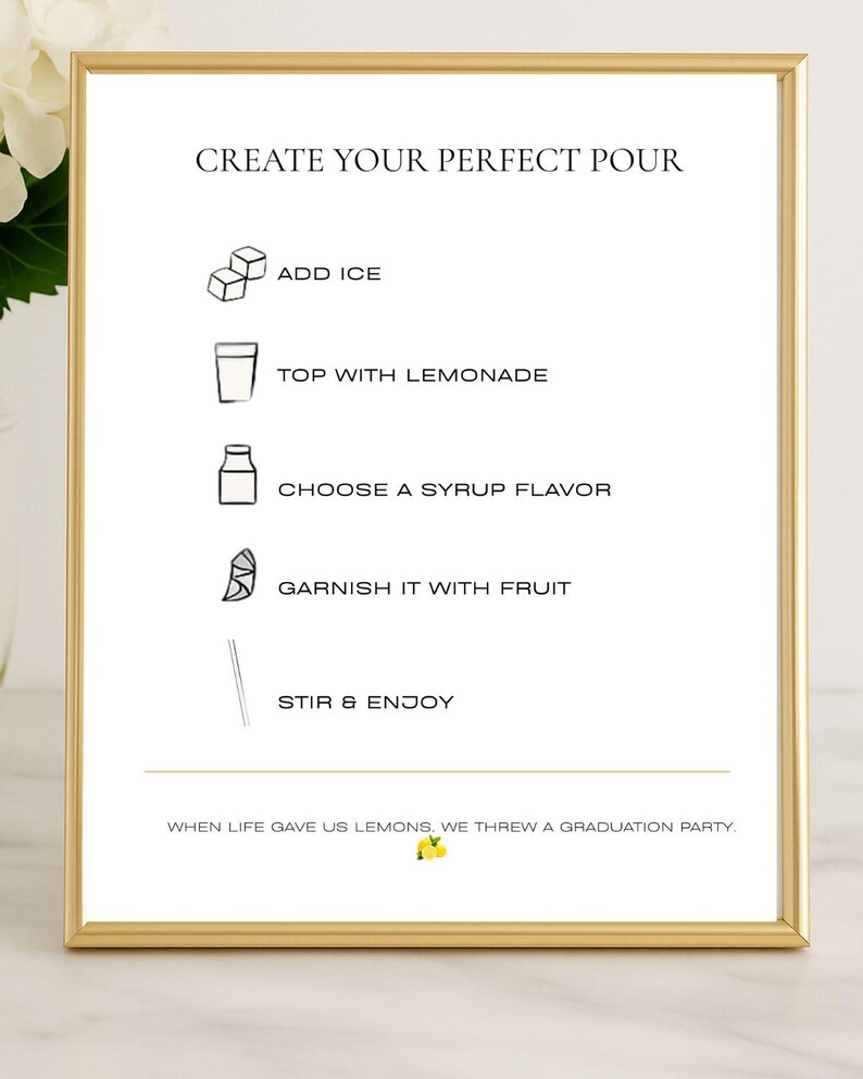 Graduation Lemonade Bar Sign – Printable Drink Station Decor (8x10 ...