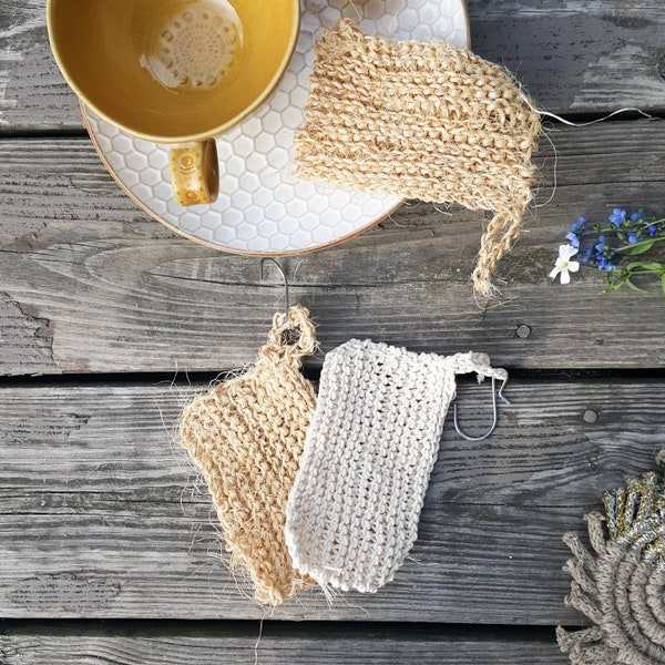 Long lasting handmade dish scrubbers (cotton and sisal) with steel hooks for easy drying | natural zero waste scrubbie| Mother's Day Gift