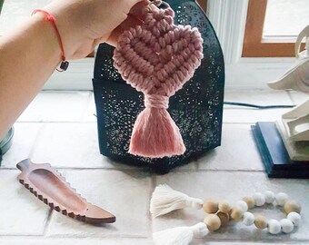 Large HEART purse tassel charm, keychain tassel, bag tassel, boho accessories | Mother's Day Gift