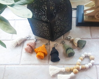 Boho keychain tassel, purse tassel charm, bag tassel, boho accessories |  Perfect Gift