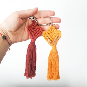 HEART keychain tassel, purse tassel charm, bag tassel, boho accessories |  Mother's Day Gift