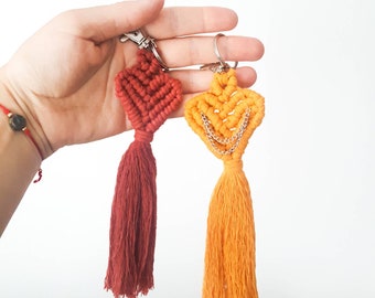 HEART keychain tassel, purse tassel charm, bag tassel, boho accessories |  Mother's Day Gift