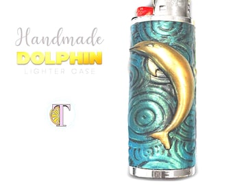 Dolphin Lighter Case Holder Sleeve Cover Fits Bic Lighters handmade lighter cover