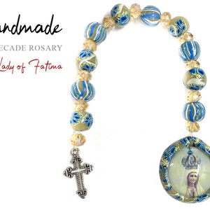 Our Lady of Fatima pocket Rosary, handmade pocket rosary, one decade rosary, pocket decade rosary, Catholic chaplet, Virgen de Fatima