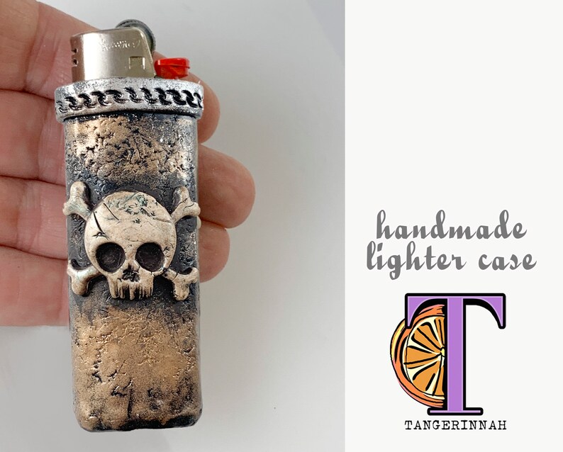 Skull Lighter sleeve/ lighter case/skull lighter/handmade Etsy