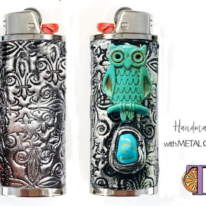owl Lighter case/ lighter cover/lighter sleeve/ turquoise Howlite lighter case/owl/turquoise Howlite lighter sleeve