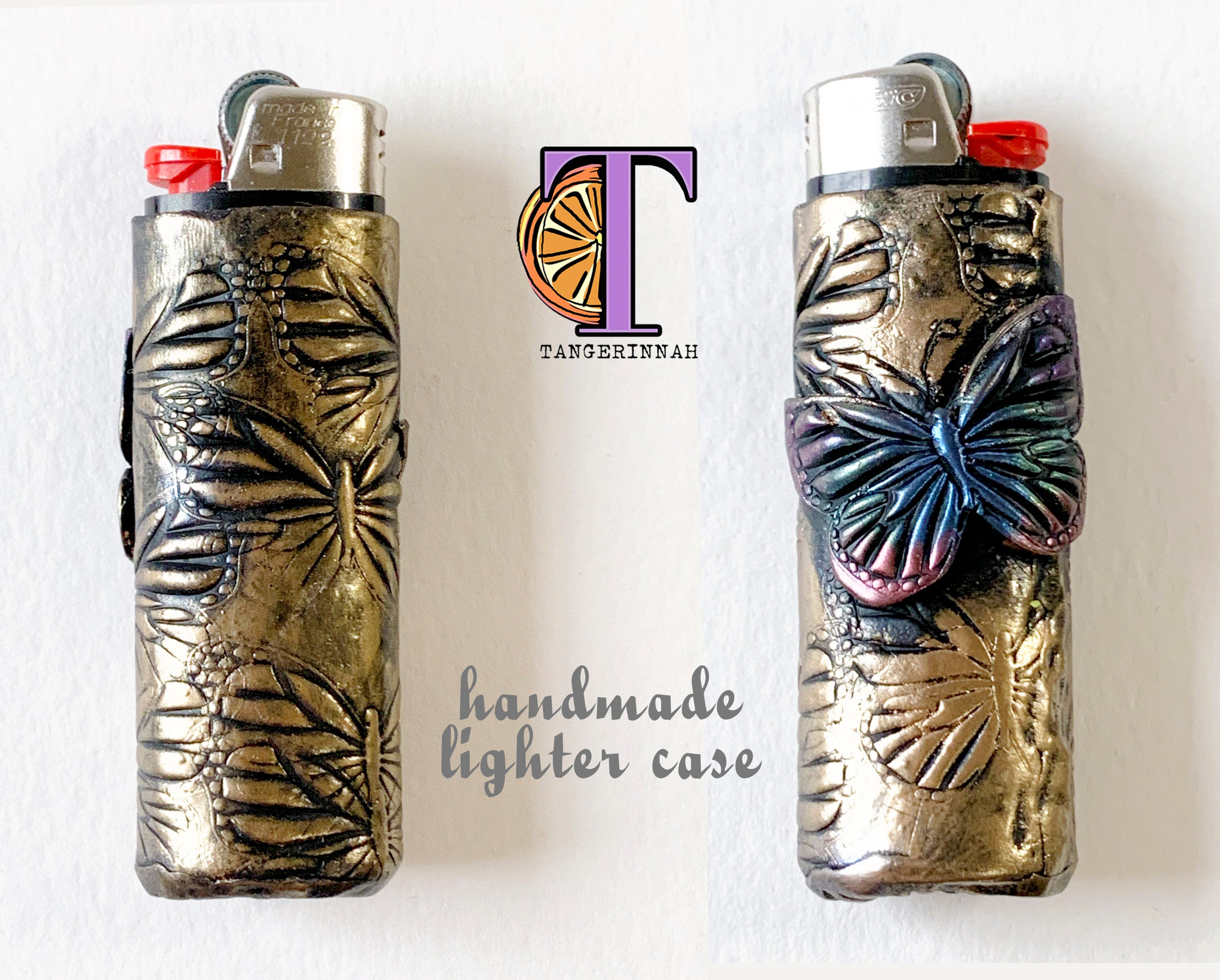 Butterfly Lighter Case Holder Sleeve Cover Fits Bic Lighters 