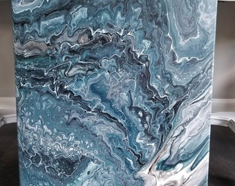 Hand Poured Acrylic Painting-one of a kind.