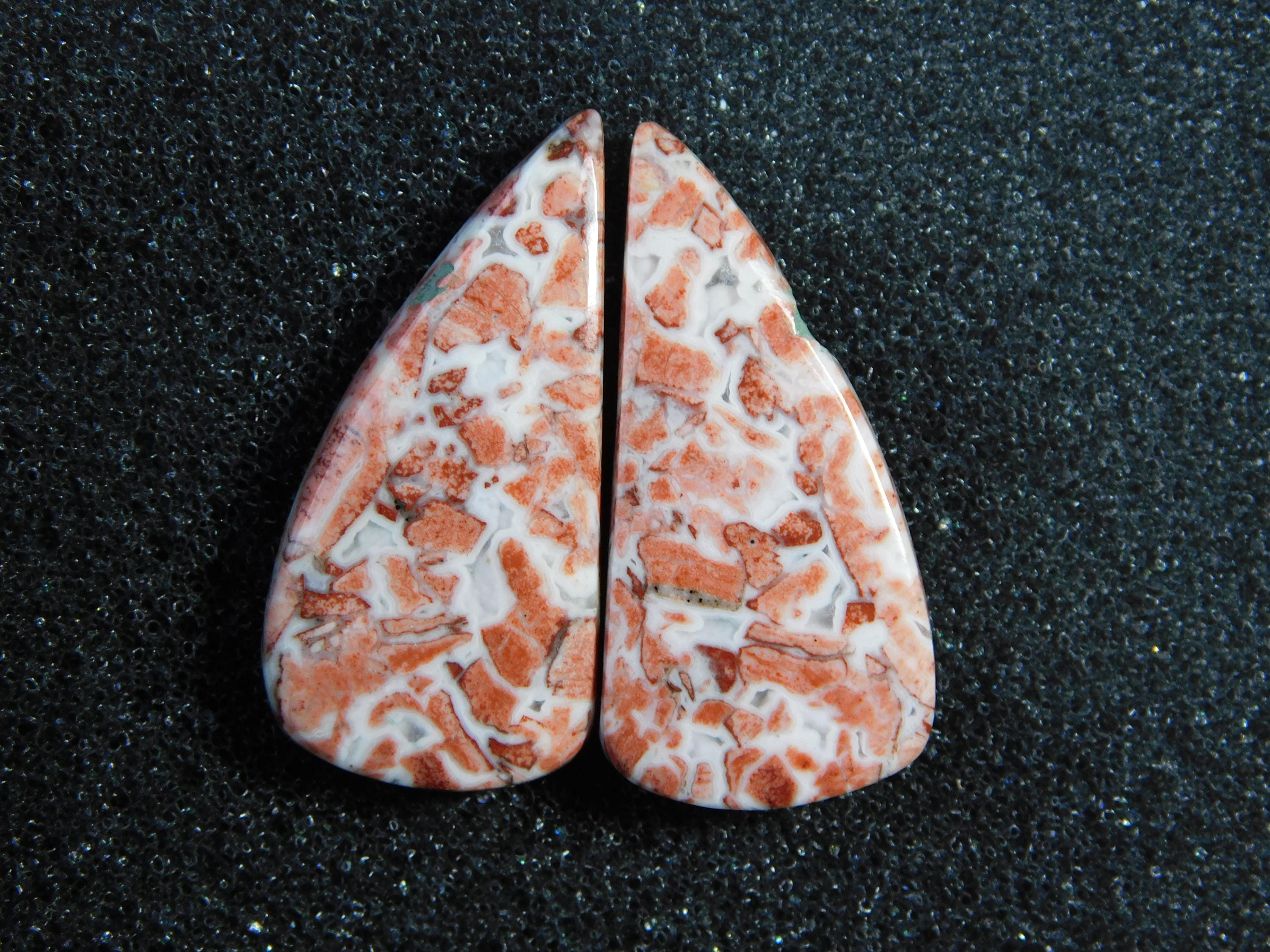 Red Zebra Jasper Gemstone Pair: Fancy Cabochons, 25.80 Ct - Etsy