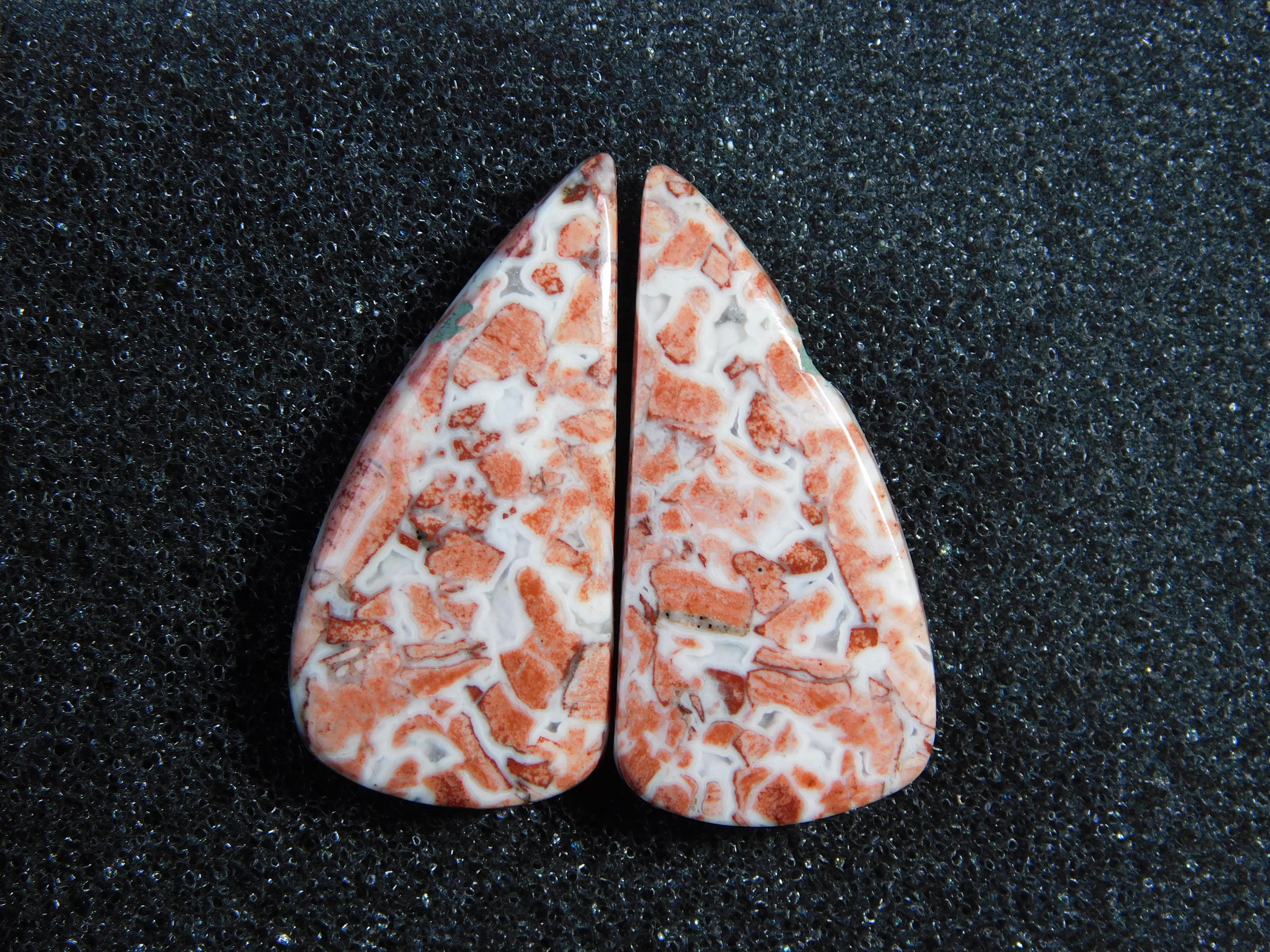 Red Zebra Jasper Gemstone Pair: Fancy Cabochons, 25.80 Ct - Etsy