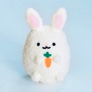 Adopt A Plushy Cute Handmade Bunny Soft Stuffed Rabbit Holding Carrot image 1