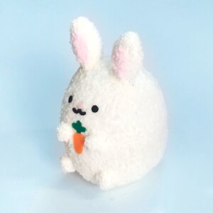 Adopt A Plushy Cute Handmade Bunny Soft Stuffed Rabbit Holding Carrot image 3