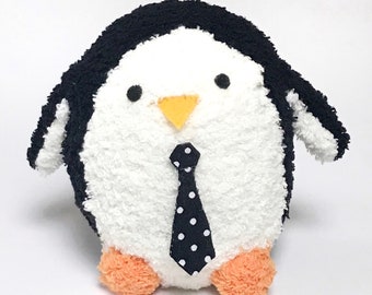 Adopt a Plushie - Cute Handmade Penguin - Stuffed Zoo Animal - Soft Fuzzy Plush Bird