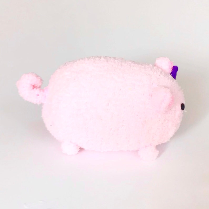 Plush Adoption Soft Plush Handmade Pig Stuffed Farm Animal Cute Plush Pig with Bow image 4