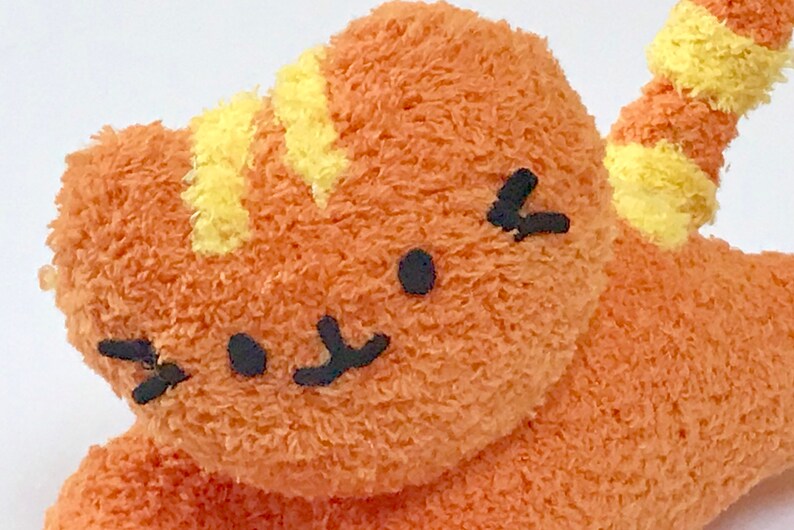 Adopt a Plushie Plush Orange Kitten Soft Handmade Stuffed Cat Cute Stuffed Pet image 3