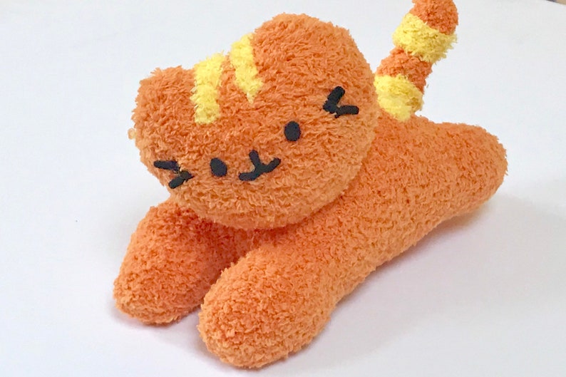 Adopt a Plushie Plush Orange Kitten Soft Handmade Stuffed Cat Cute Stuffed Pet image 2