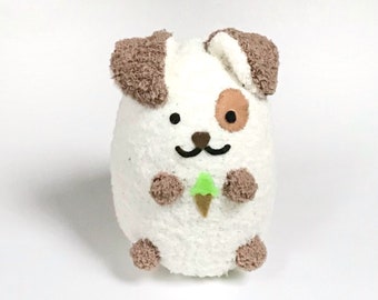 Adopt a Plush Puppy Dog – Handmade Stuffed Animal with Ice Cream