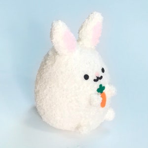 Adopt A Plushy Cute Handmade Bunny Soft Stuffed Rabbit Holding Carrot image 2
