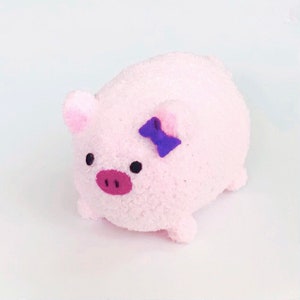 Plush Adoption Soft Plush Handmade Pig Stuffed Farm Animal Cute Plush Pig with Bow image 1