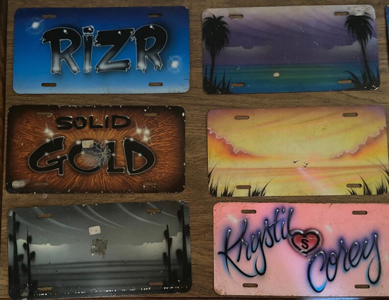 Custom Airbrush License plates. Made to order Personalize Etsy