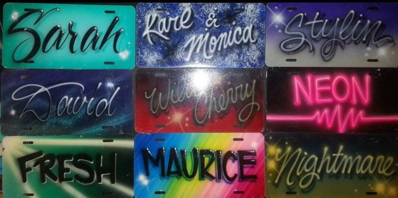 Personalized Airbrush Volleyball License Plate Tag