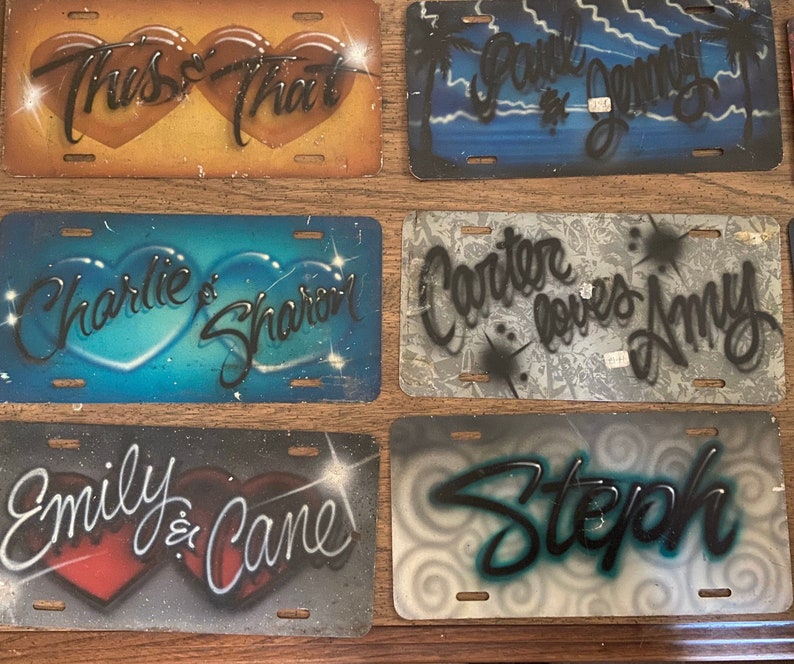 Custom Airbrush License plates these plates do not include a Etsy