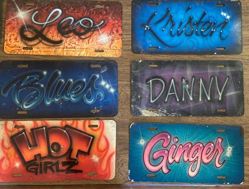 Custom Airbrush License plates. Made to order Personalize Etsy