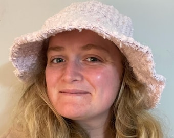 Light Purple Terry Cloth Bucket Hat: Quick-Dry Beach Sun Hat