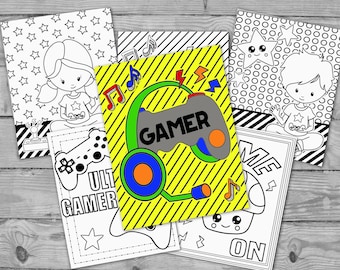 Printable Video Game Coloring for Kids, Gamer Activity Coloring Pages, Kids Coloring Sheets