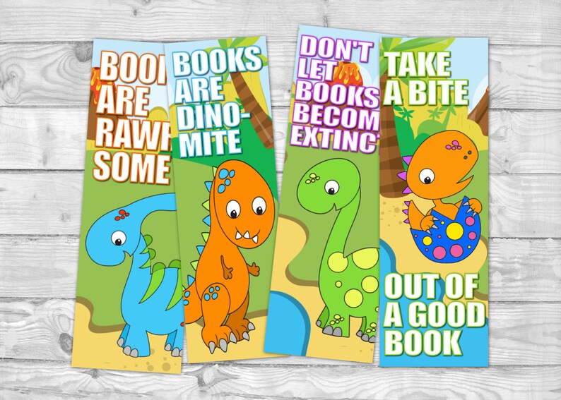 printable bookmarks for students student gifts dinosaur etsy